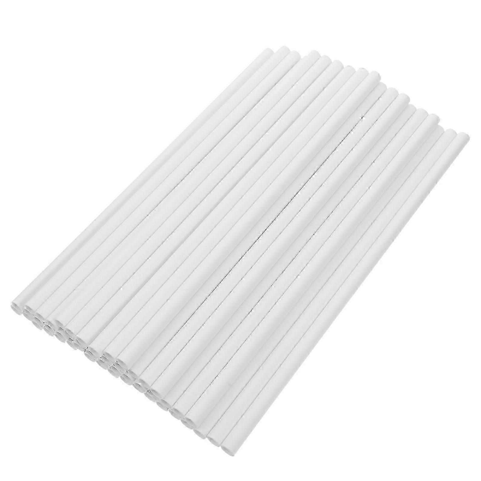 White Paper Cotton Candy Sticks 50Pk