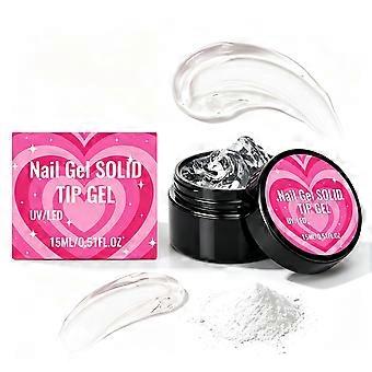 Solid Nail Tip Gel 15ml, UV LED Curing Nail Glue Gel for PressOn Nails, Durable Adhesive for Acrylic Nail Tips