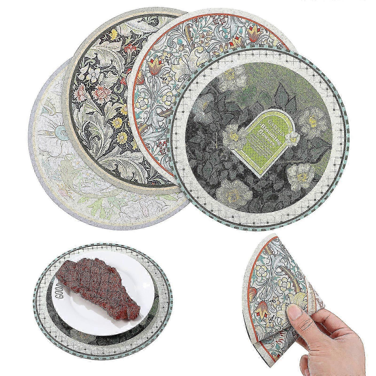 Earth Placemats Assorted Color for Table Decor 4Pcs Retro Printed Pattern Mats