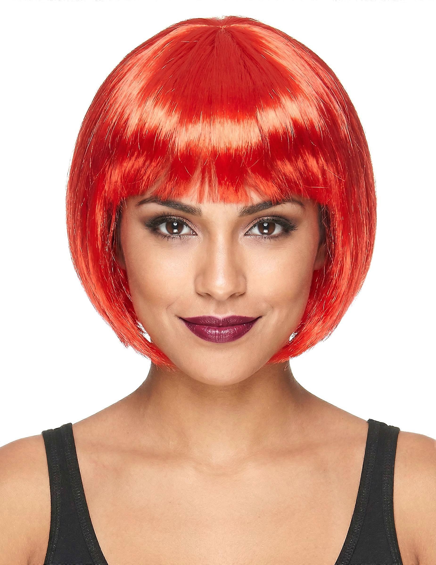 Perruque courte rouge femme