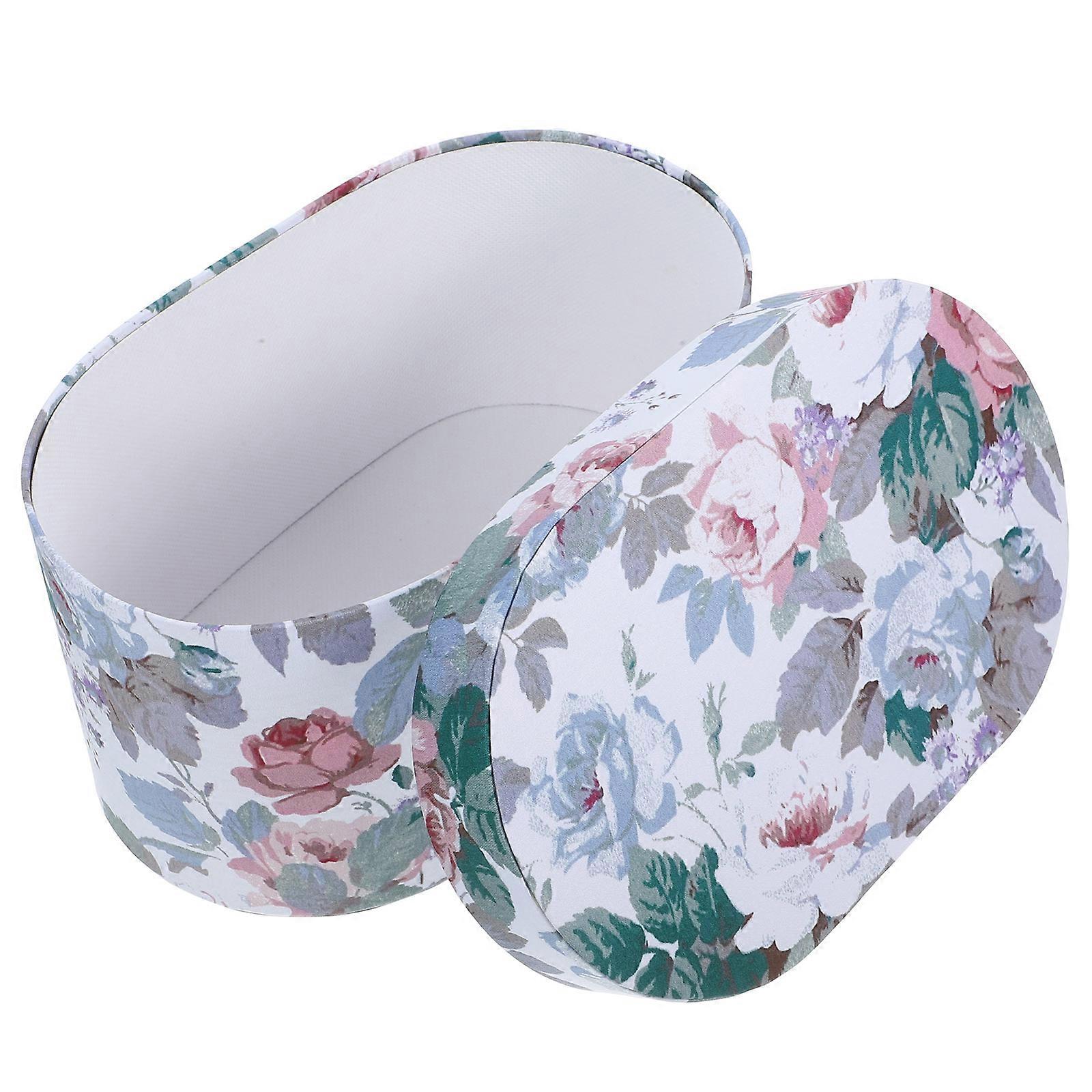 Gift Box Present Wrapping Box for Storage Use Polyester Flower Printed