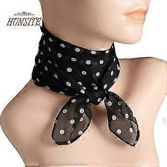 Women Scarf Dot Print Color Matching Thin Breathable Lightweight Neck Decoration Chiffon Lady Head Neck Square Scar [MI]