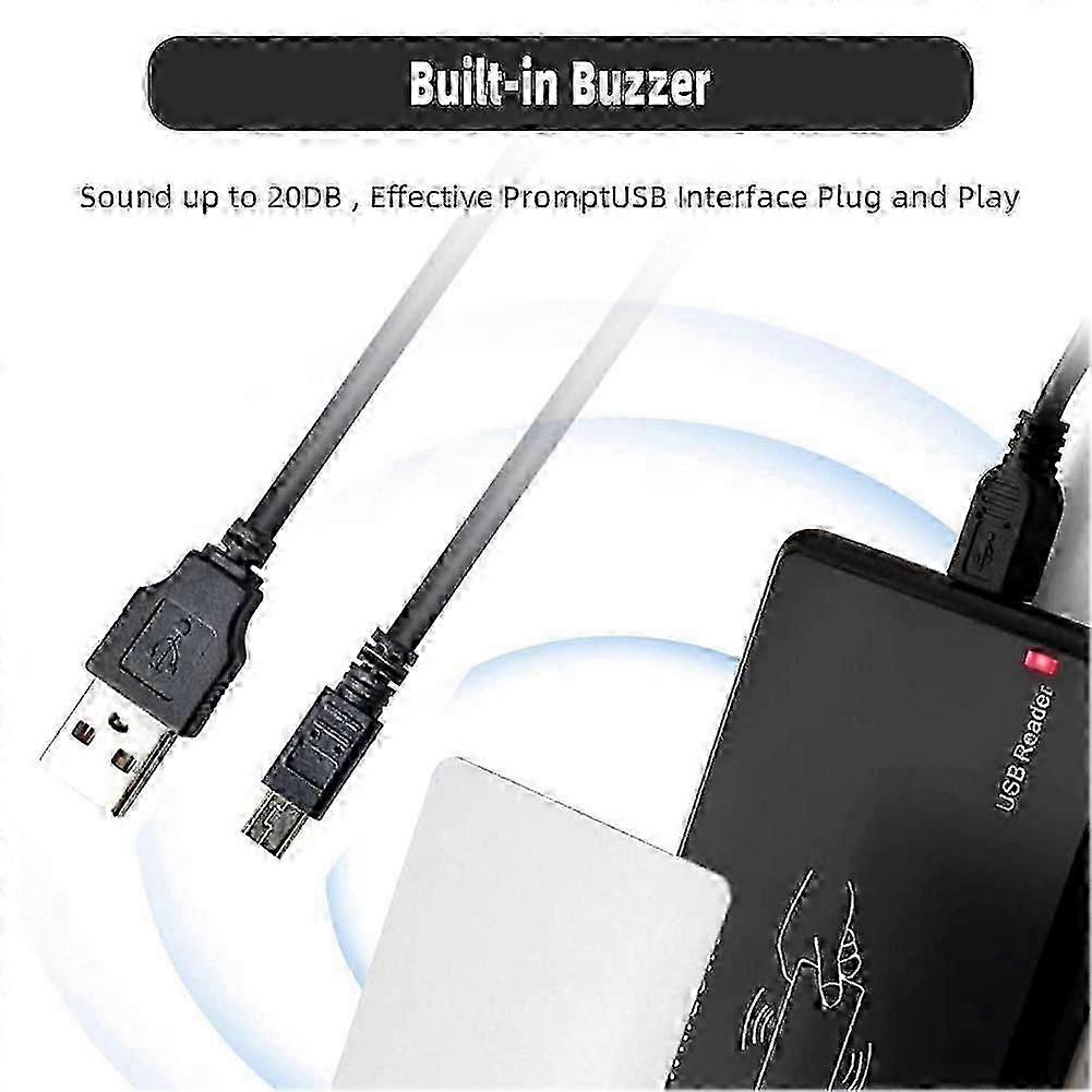Robust USB RFID reader. ID card reader. Contactless card reader compatible with EM4100. Good quality.