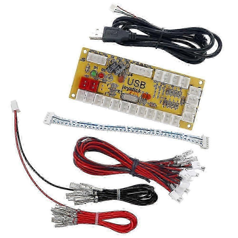 5V LED Zero Delay Board Arcade Game USB Encoder to PC compatible with Raspberry Pi Joystick Control Push Button Connection Cable simple