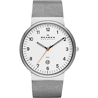Skagen ancher reloj para Hombre Analógico de Cuarzo con brazalete de Acero inoxidable SKW6025