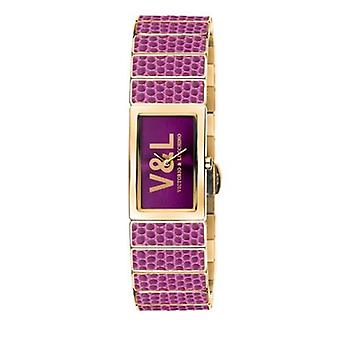 V & l chic & addict Watch for Women Analog Quartz with stainless steel bracelet plated in gold VL028205