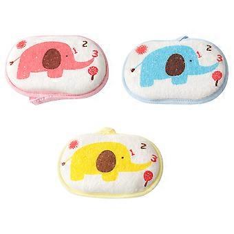 Cartoon Kids Sponge Elephant Pattern for Cleaning Use 3Pcs Bath Sponges