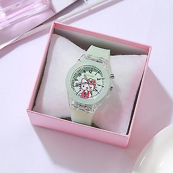 Kids Cat Kitten Pattern Luminous Colorful Sports Outdoor Wrist Watch