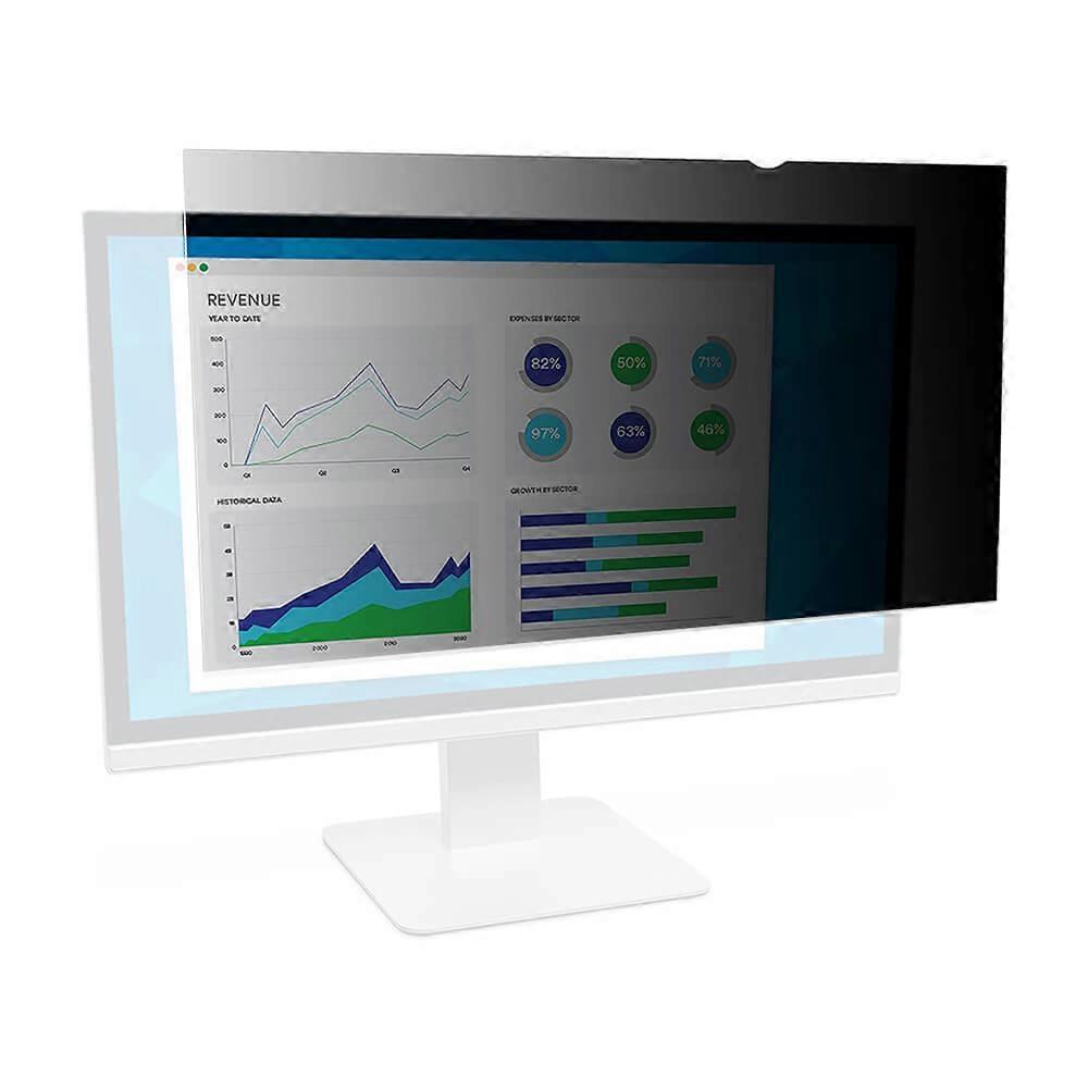 Tela LCD widescreen 3M de 19 polegadas com filtro de privacidade, resistente a impressões digitais e antirreflexo.