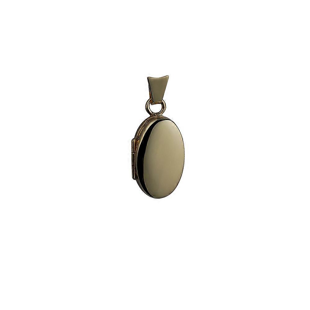 9ct Gold 18x11mm plain oval Locket