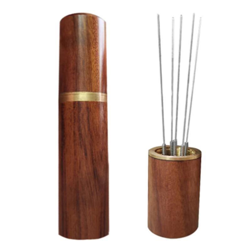 Coffee Tamper Stainless Steel Needles Wood Handle Espresso Powder Stirrer Distributor Leveler Kitch