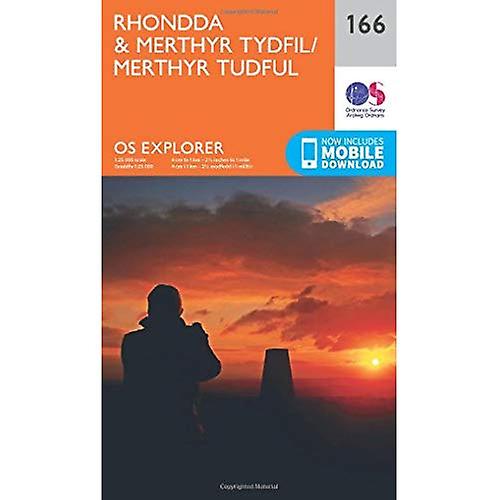 OS Explorer kart (166) Rhondda og Merthyr Tydfil