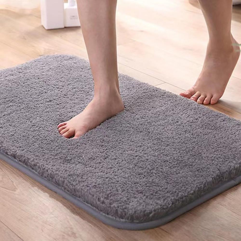 Non-Slip Bath Mat, Gray Bathroom Mat, Soft Absorbent