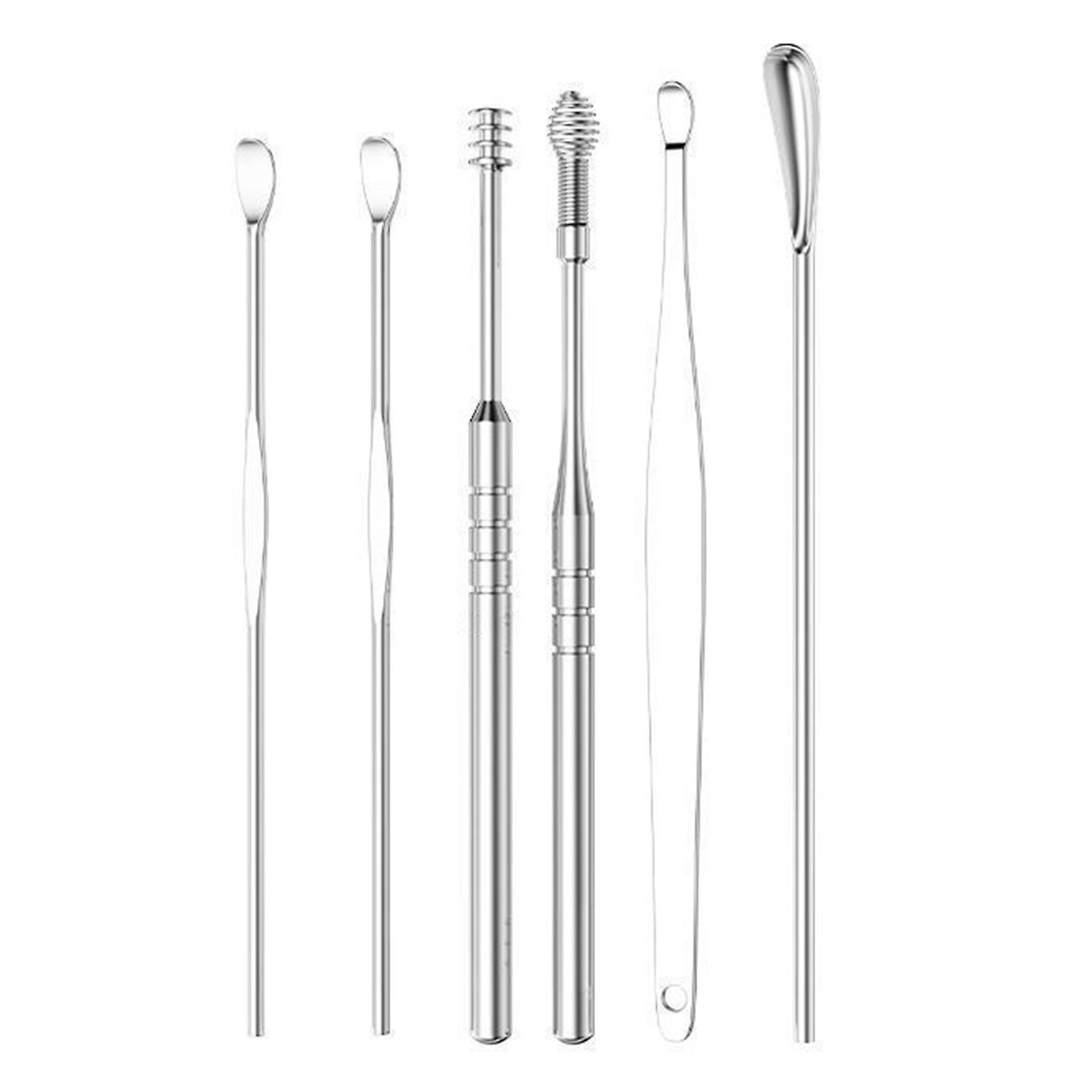 6 en 1 outil de dissolvant de cérumen en toute sécurité et en douceur de nettoyage des cure-oreilles du conduit auditif pour les femmes et les hommes