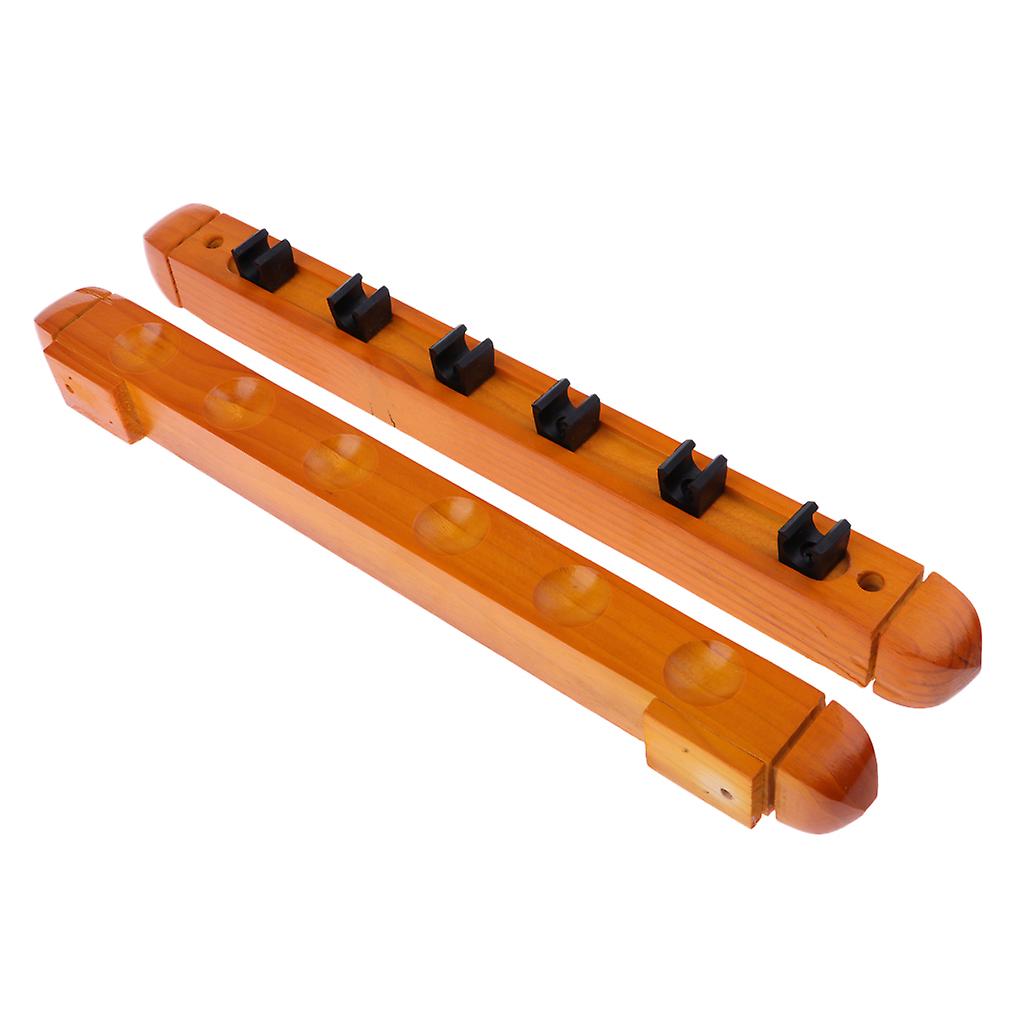 Support mural en bois pour 6 queues de billard