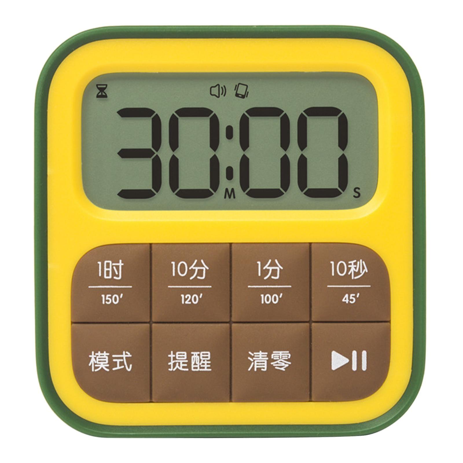 Magnet Kitchen Timer Countdown Counting Clock for Cooking Green Yellow
