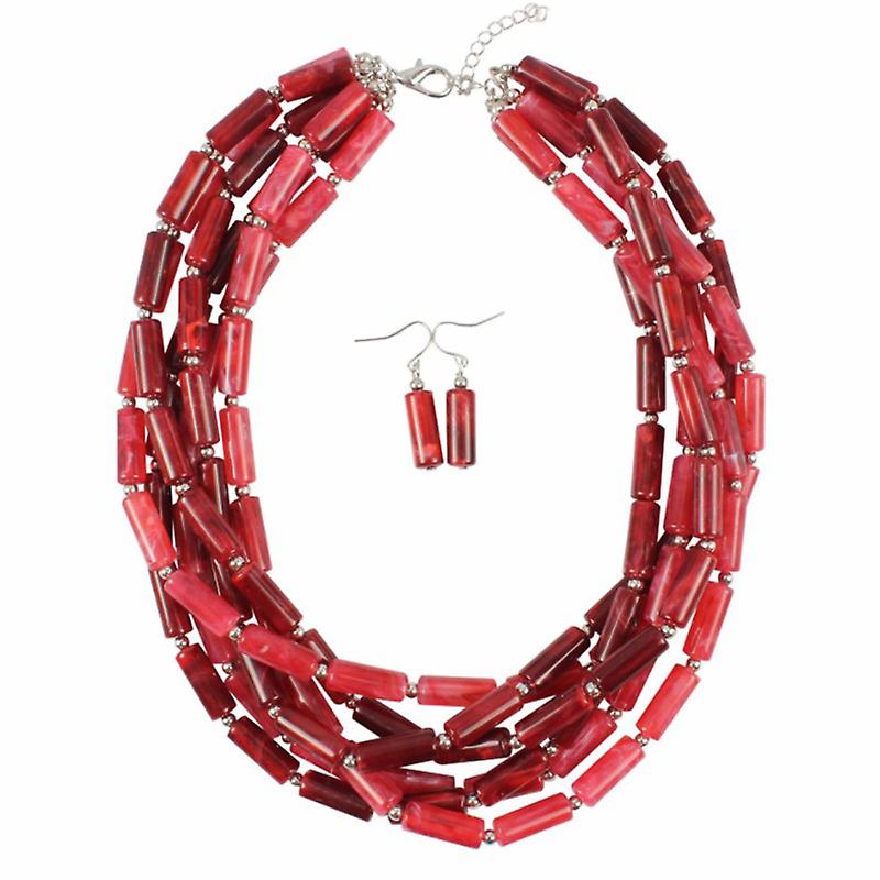 Mode Multi-layer Kralen Grote Choker Ketting Vrouwen Sieraden Sets Ne