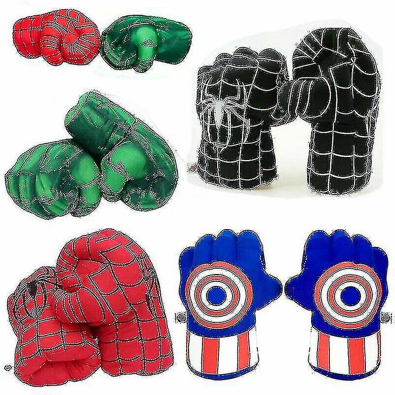 Tervasso Hulk Superhero Gloves - Plush Boxing Gloves For Dress-Up & Play, Kids & Adults, Green