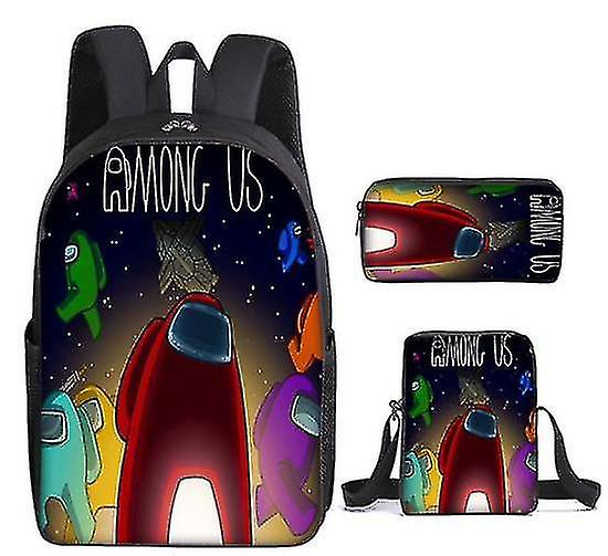 بيننا قناع حقيبة ظهر الاطفال روكساك Crewmate حقيبة المدرسة الخلفية.