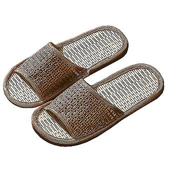 Mens Grass Rattan Slipper In Summer, Travel, Hotel, Home Wooden