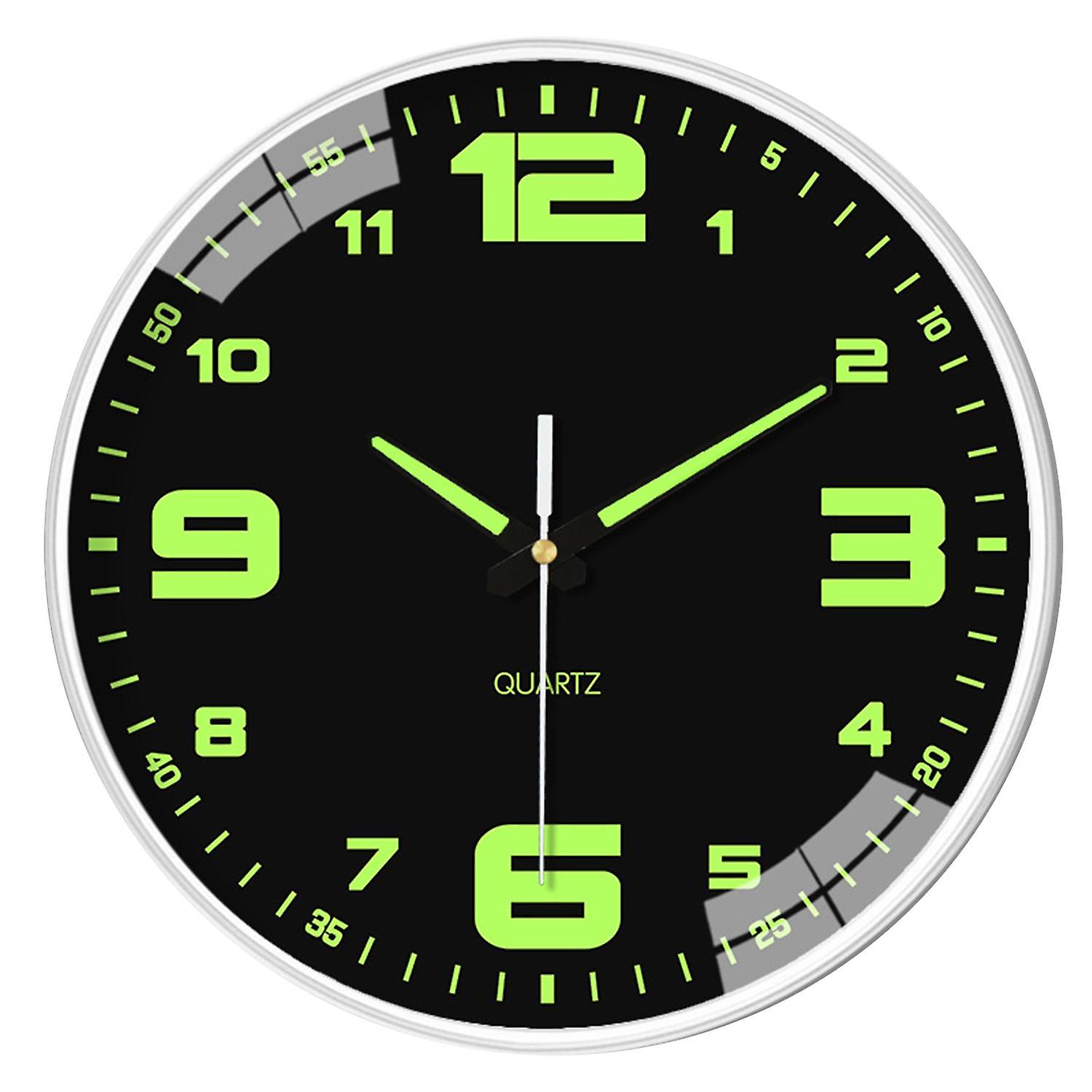 12 Inch Wall Clock Glow in The Dark Large Dial 30cm Wall Hanging Luminous Silent Digital Clock