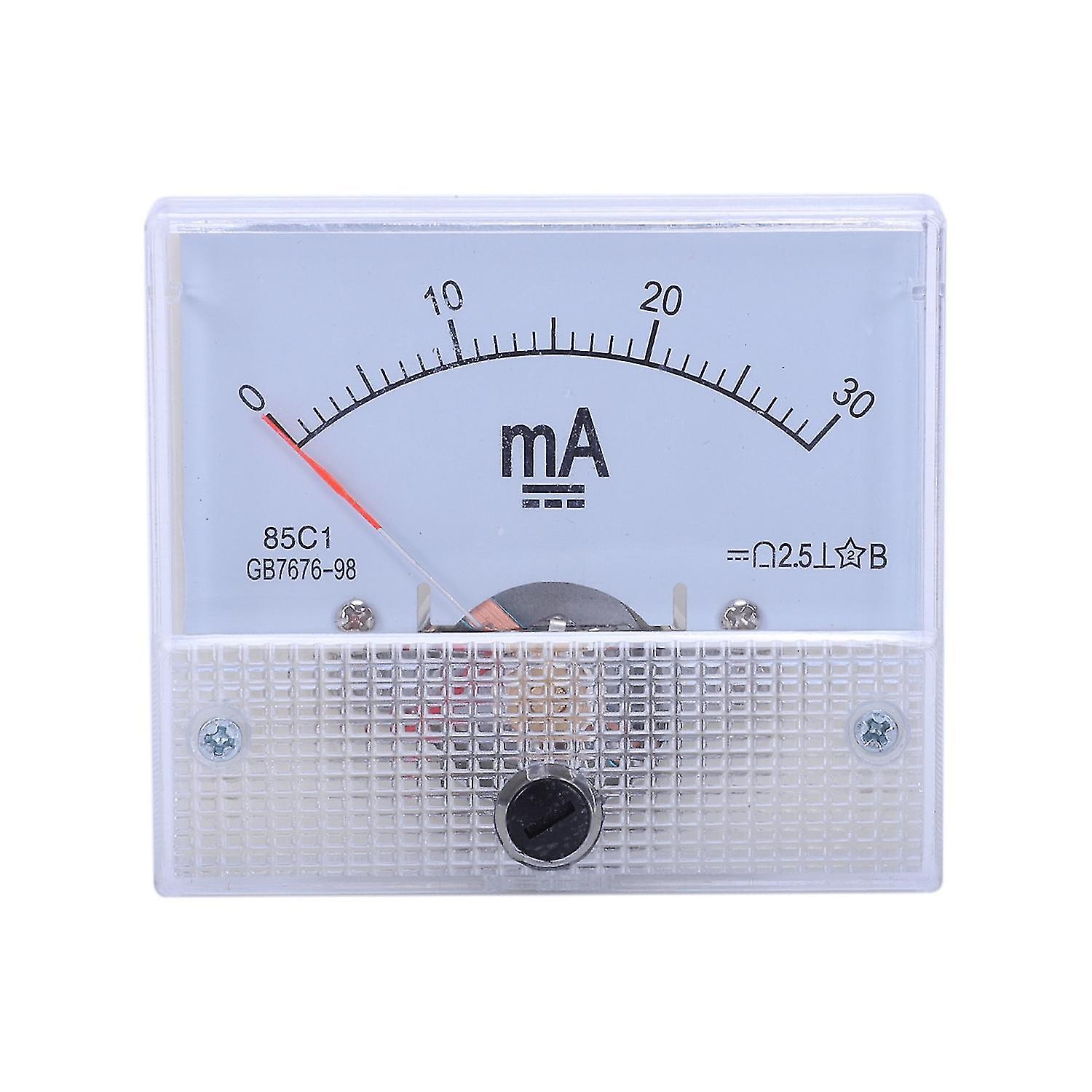 Dc 0-30ma Analog Current Panel Meter Ammeter 85c1 30ma, White