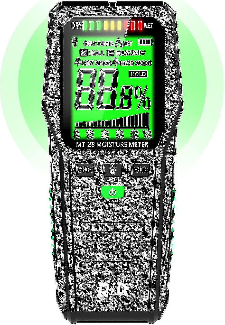 Pinless Wood Moisture Meters Drywall Mold Moisture Detector For Lumber Concrete Building -wall Moisture Sensor Digital Humidity Tester For Firewood (p