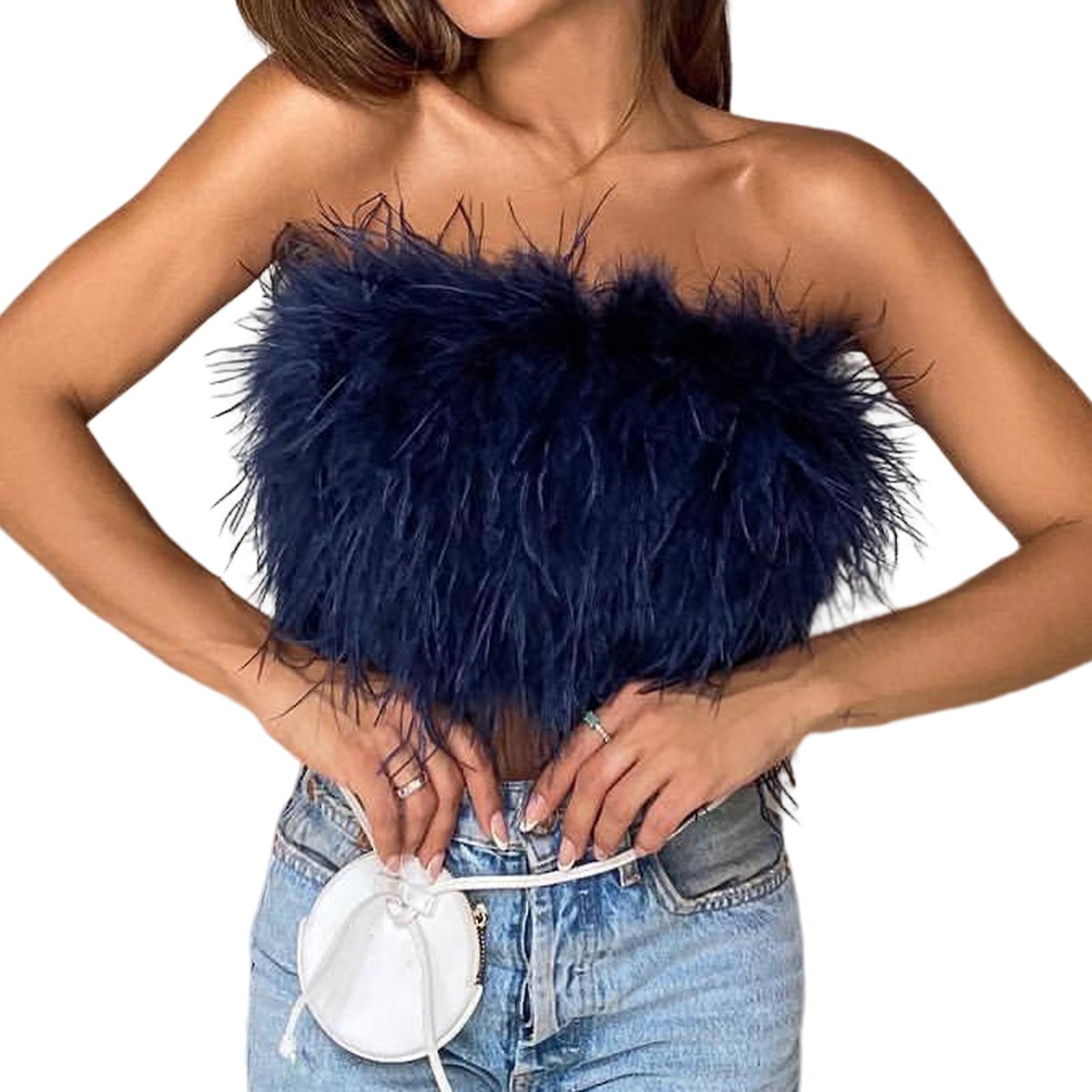 Fianao حزب المحاصيل الأعلى رقيق الجلد لمسة بلا أكمام قبالة الكتف سيدة Camisole ليلة حزب الملابس