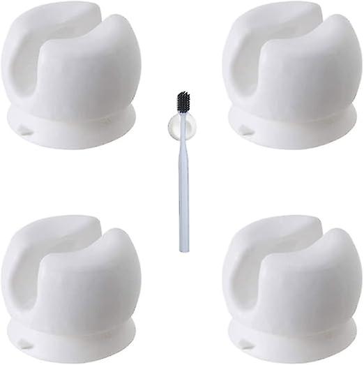 4-piece wall-mounted toothbrush holder with suction cups, multifunctional wall-mounted storage hook p