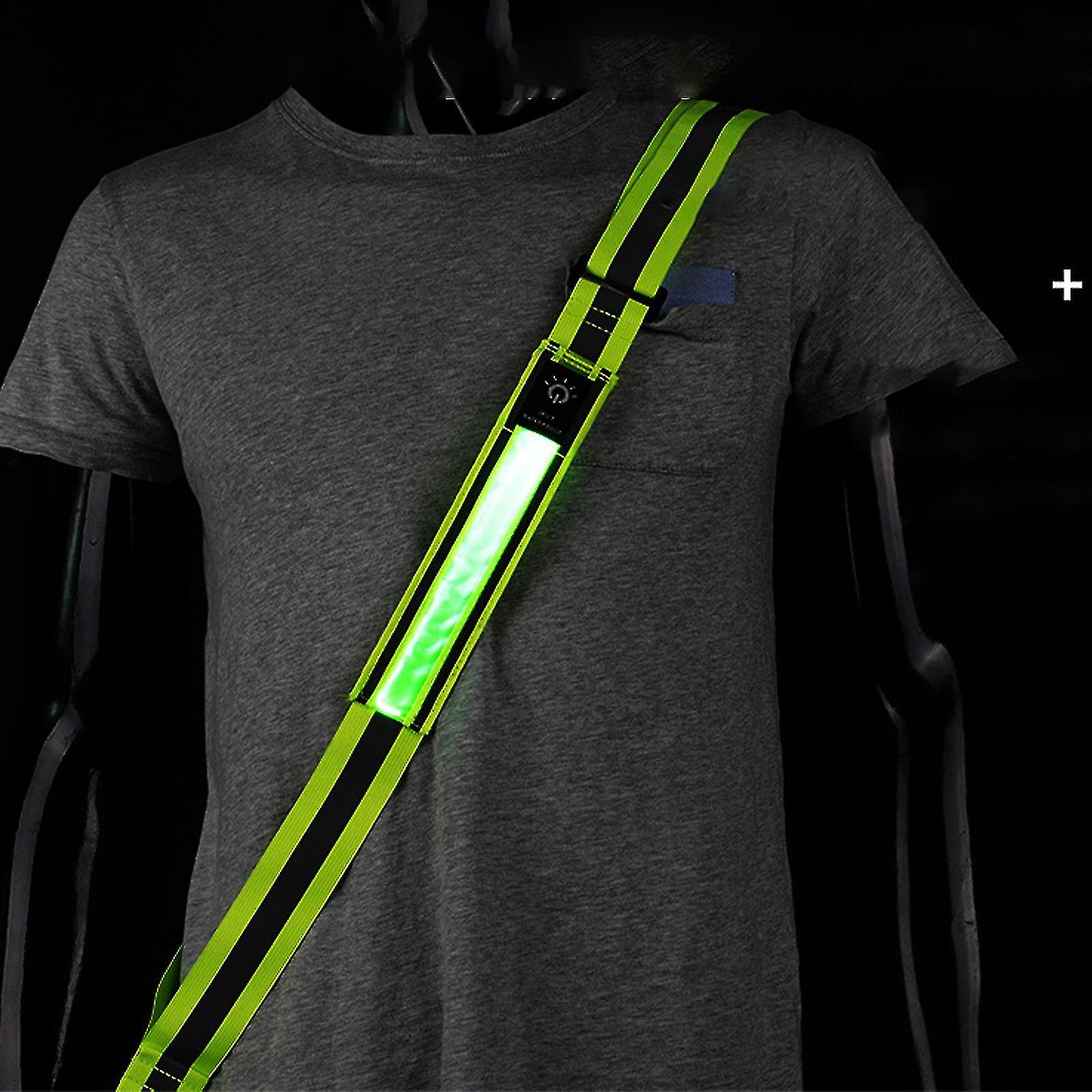 Running Light Jogging com cinto de refletores, usb recarregável para Jogging Running Biking Dog Walking Outdoor Sports