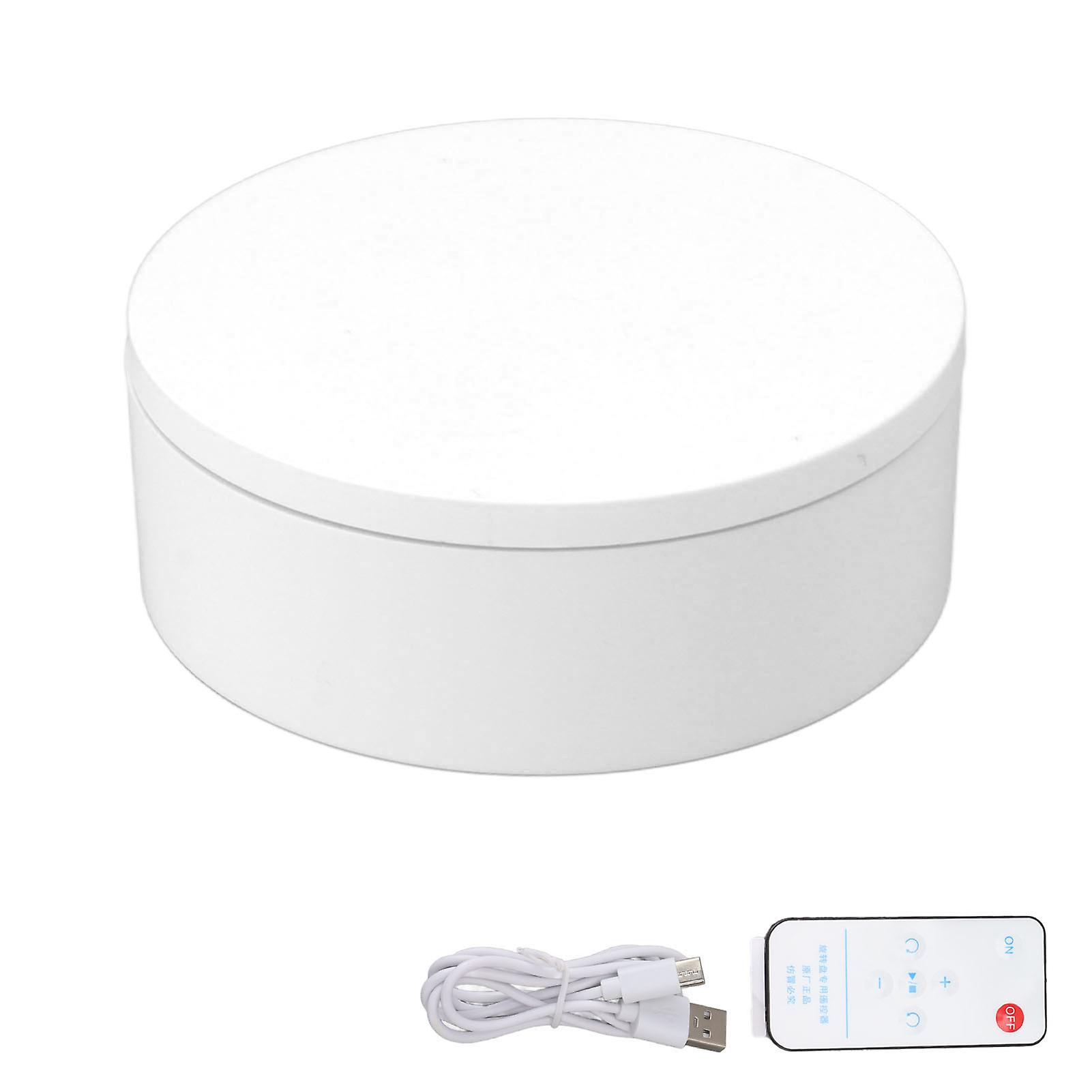 Remote-Controlled 360° Electric Turntable for Product Shots - 13cm White Platform