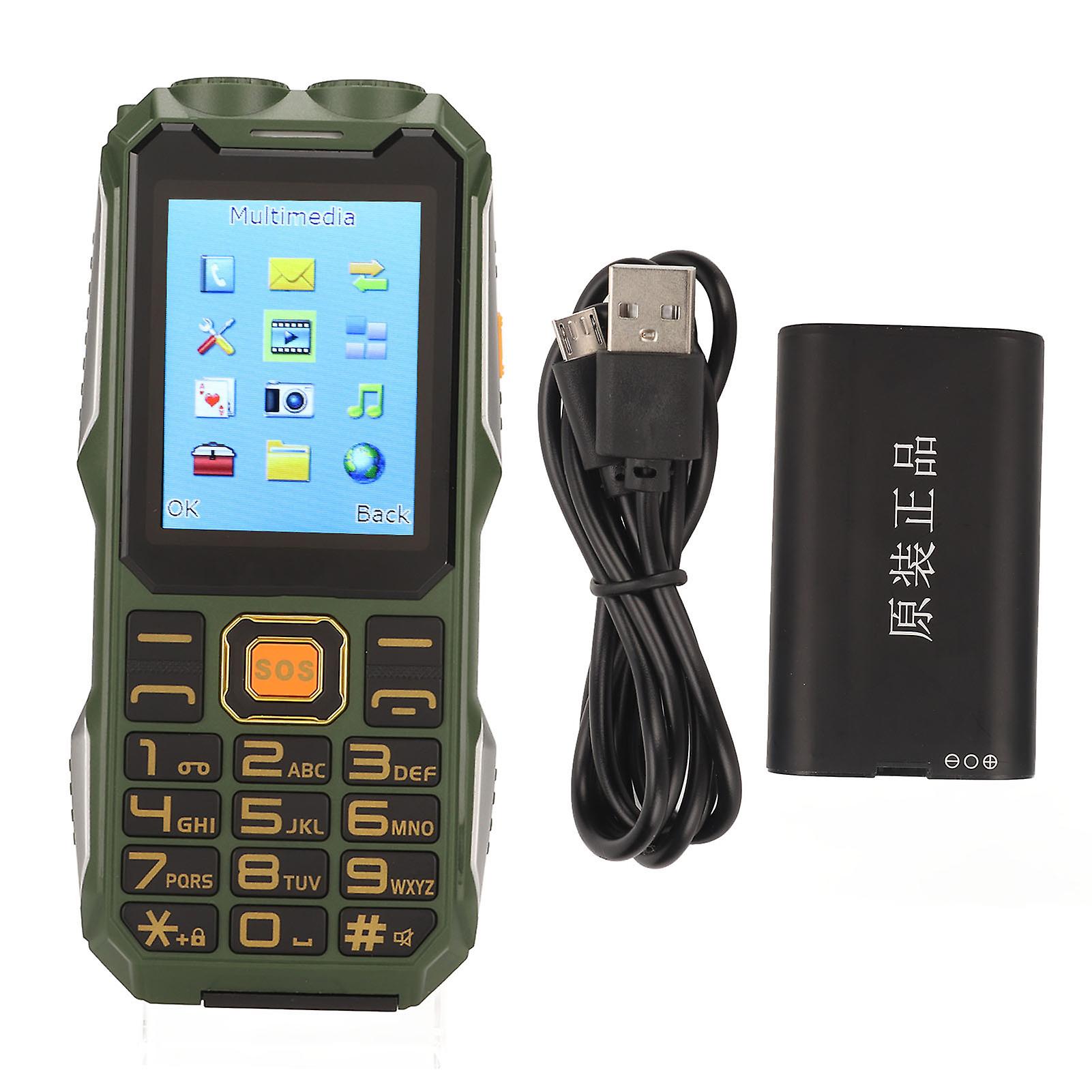 2.4" Big Button Senior Phone with 3000mAh Battery, SOS, Dual SIM, Bluetooth, Green