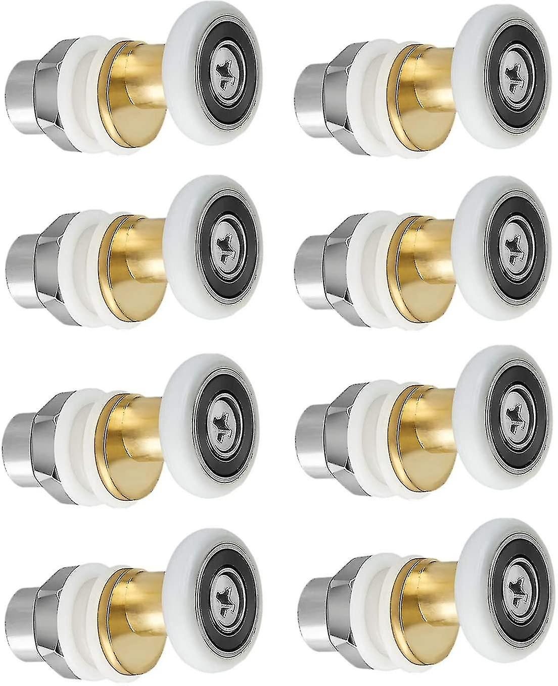 Shower Door Roller Caster Wheel Sliding Rollers Replacement (8pcs, 19mm)