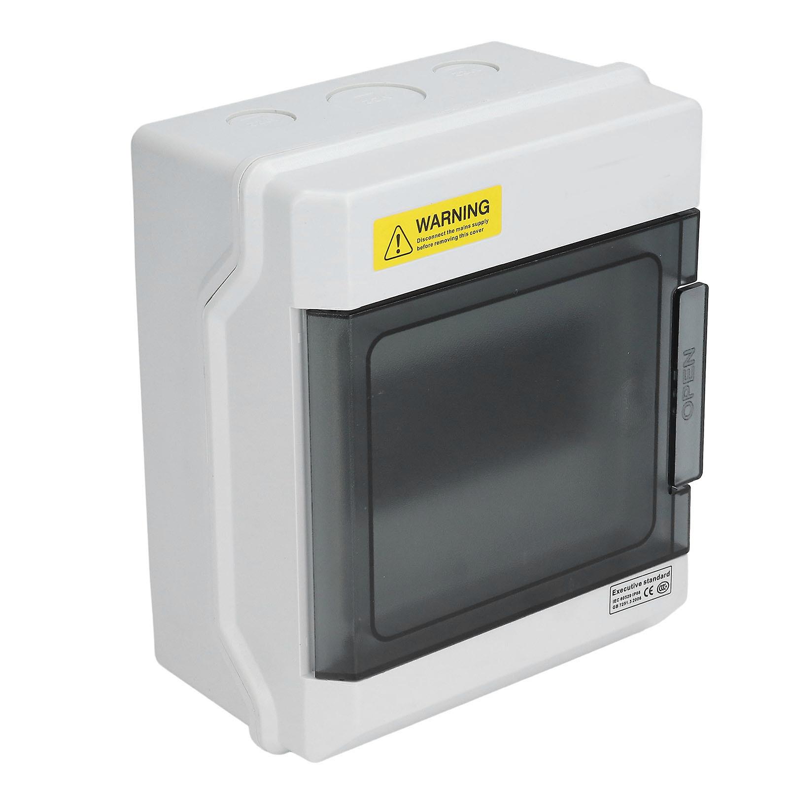 IP66 Waterproof Distribution Box 6 Way DIN Rail Electronic Junction Case with Transparent Cover