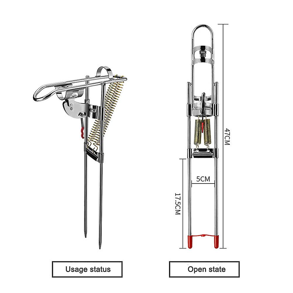 Support de canne à pêche en acier inoxydable avec Automatic Tip-Up Hook Setter Spring Fishing Tool Nouveau