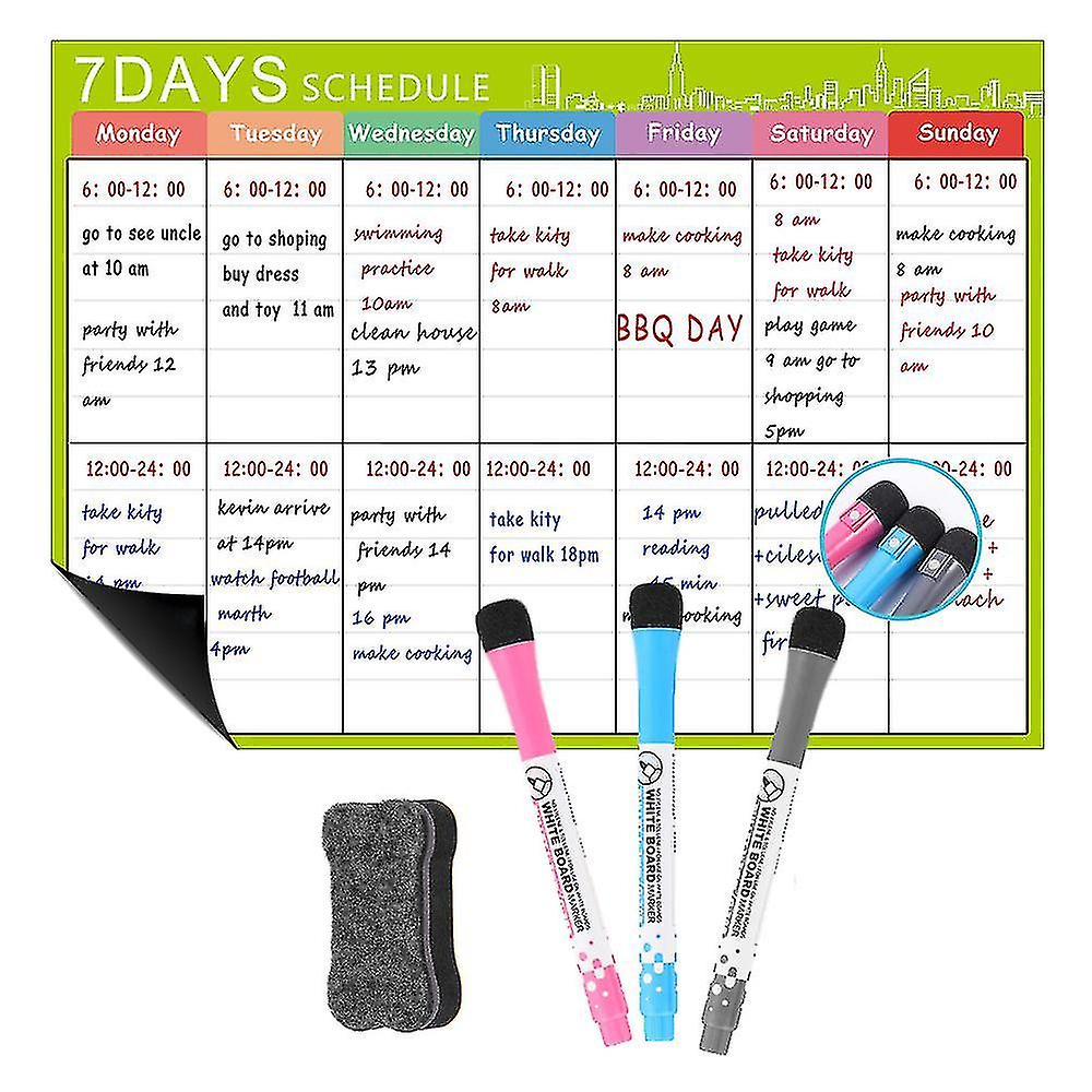 Magnetic Whiteboard Calendar For Fridge,ideal For Menu Planner, Memo,event Reminder,monthly Weekly Shopping List