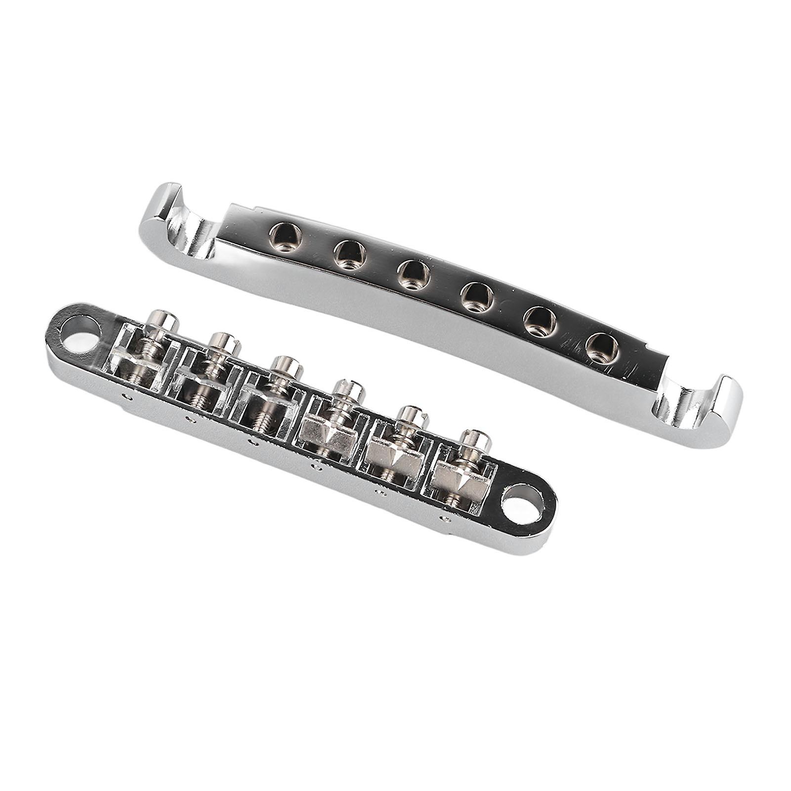 Vintage Zinc Alloy Guitar Bridge Stop Bar Tailpiece 6-String Kit