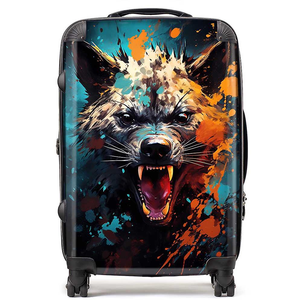 Splashart Angry Hyena Face Suitcase