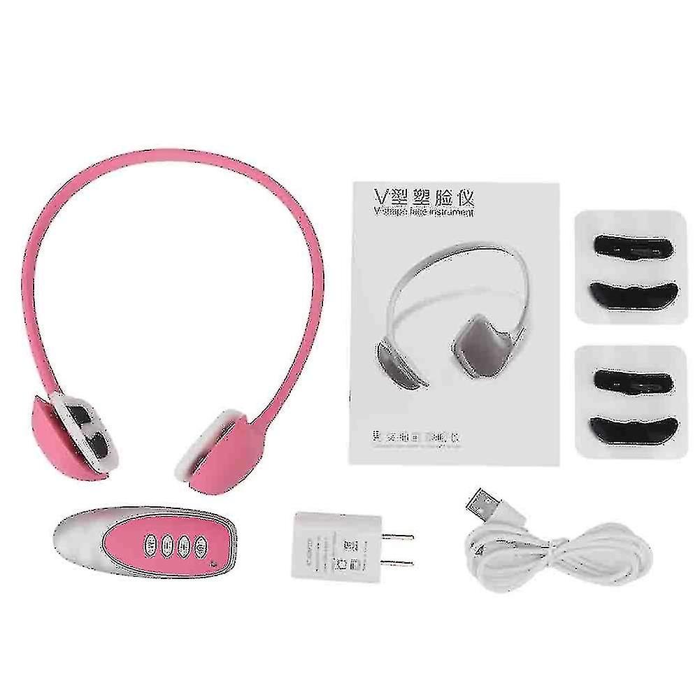 Microcurrent Ems Face Slimming Machine Chin Massage V Face Lifting Slimming Pink