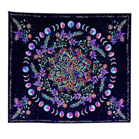1 Set Tapestry UV Reactive Fade-Resistant Glow in The Dark Wall Hanging Tapestry for Home Bedroom Decoration