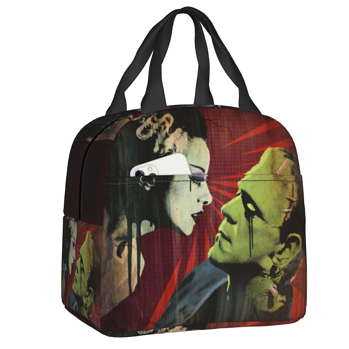 Bride Of Frankenstein Thermal Insulated Lunch Bag Women Horror Film Portable Lunch Container Box For School Picnic Food Bags