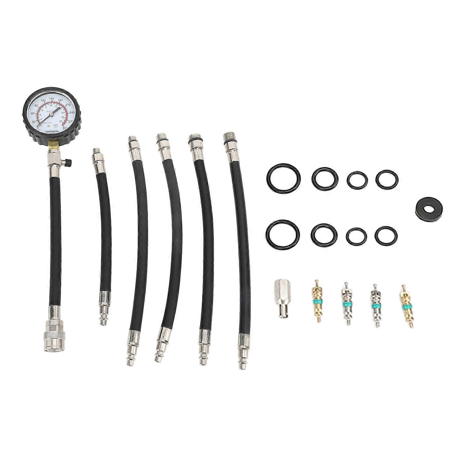 Petrol Engine Cylinder Compression Tester Kit 0 to 300psi Versatile High Accuracy Gauge Tool for Motorcycle Car Off Road Vehicle