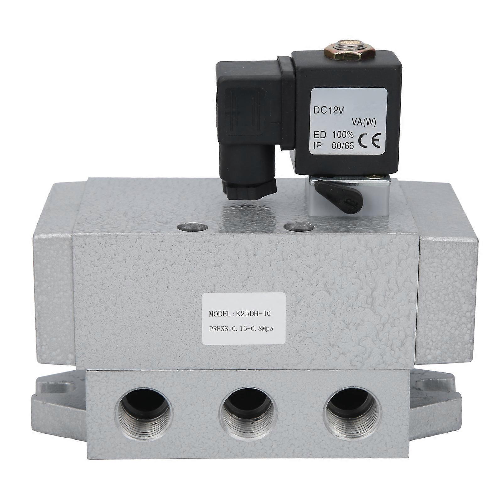 Electric Solenoid Valve G3/8in 2 Position 5 Way Single Control Directional Valve K25dh10dc12v