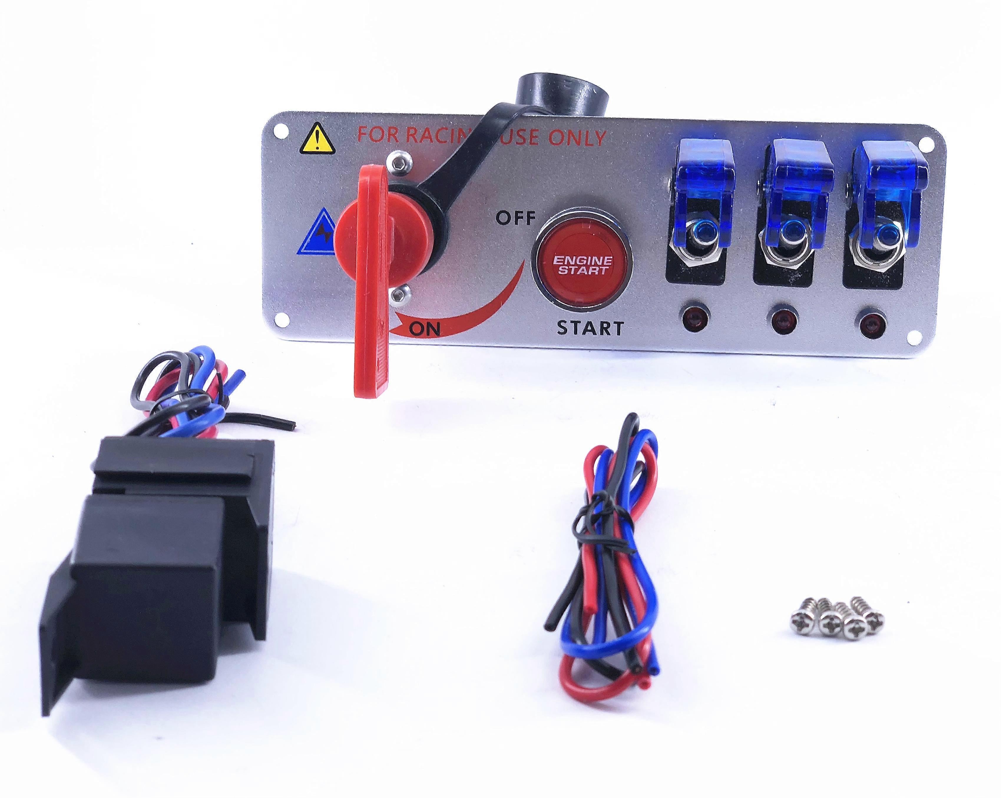 12V Auto Car Controls Switch LED Racing  Ignition Engine Start On/Off Push Toggle  Panel for  Modification
