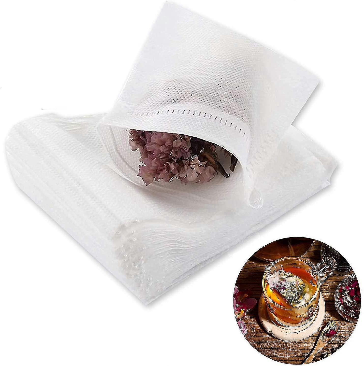 Strainer Tea Bag, Empty Tea Bag With Drawstring, (200 Pcs - White)