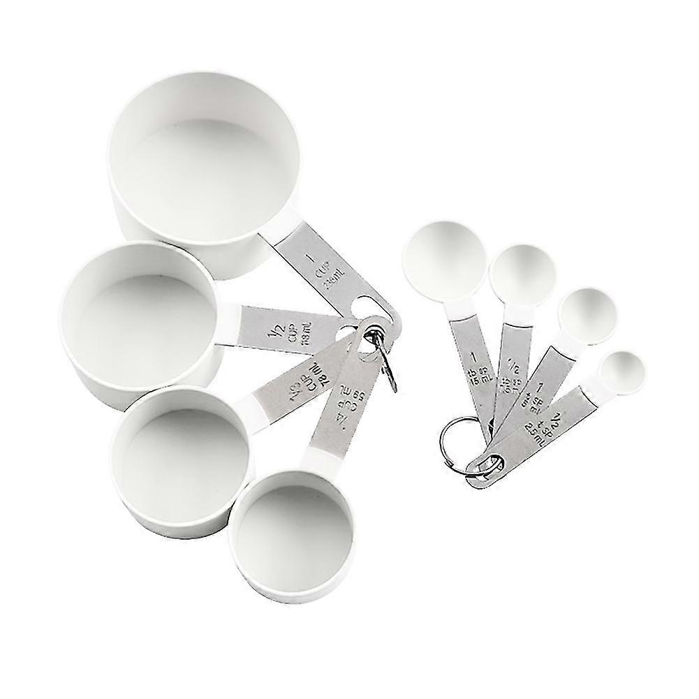 8pcs/set Stainless Steel Handle Measuring Spoons Baking Cooking Scale Scoop