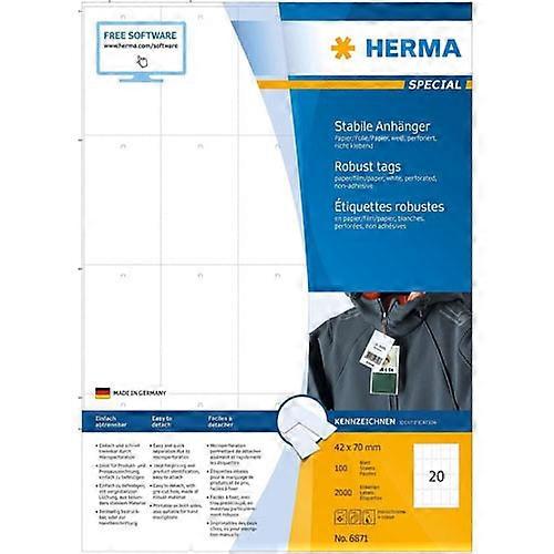 Herma Premium Quality Self-Adhesive Robust Perforated Tags A4 100 Pieces