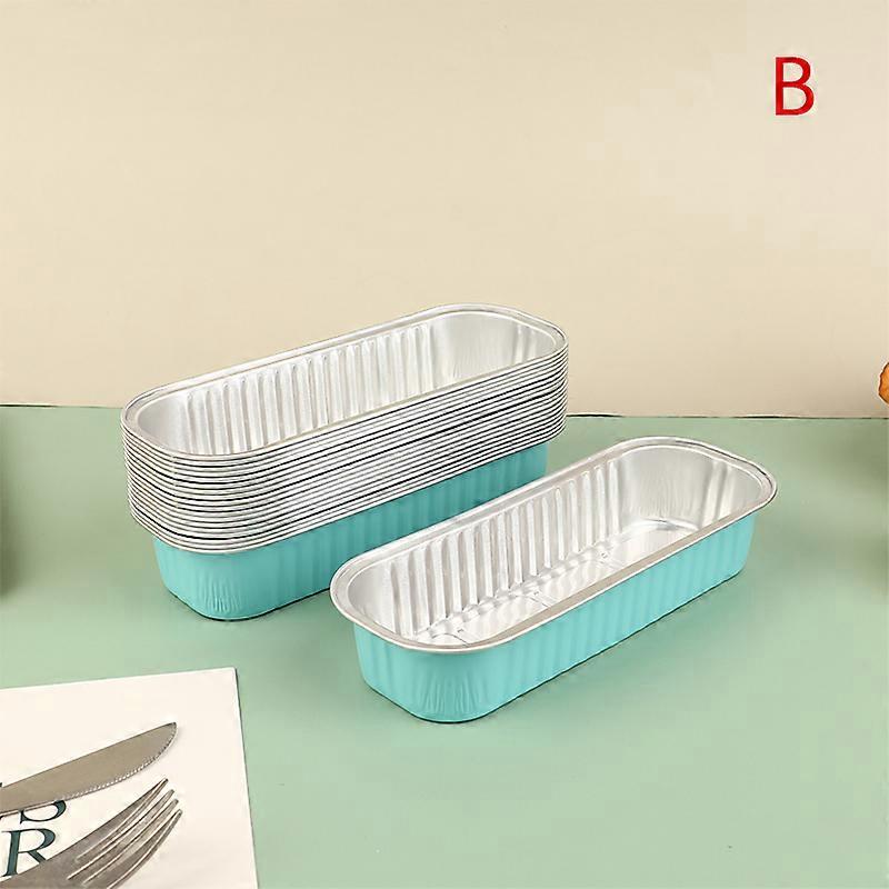 10pcs Reusable Rectangular Rectangular Aluminum Foil Lunch Box Can Be Heated Fryer Oven Baked Durian Box Baking Pastry Tools