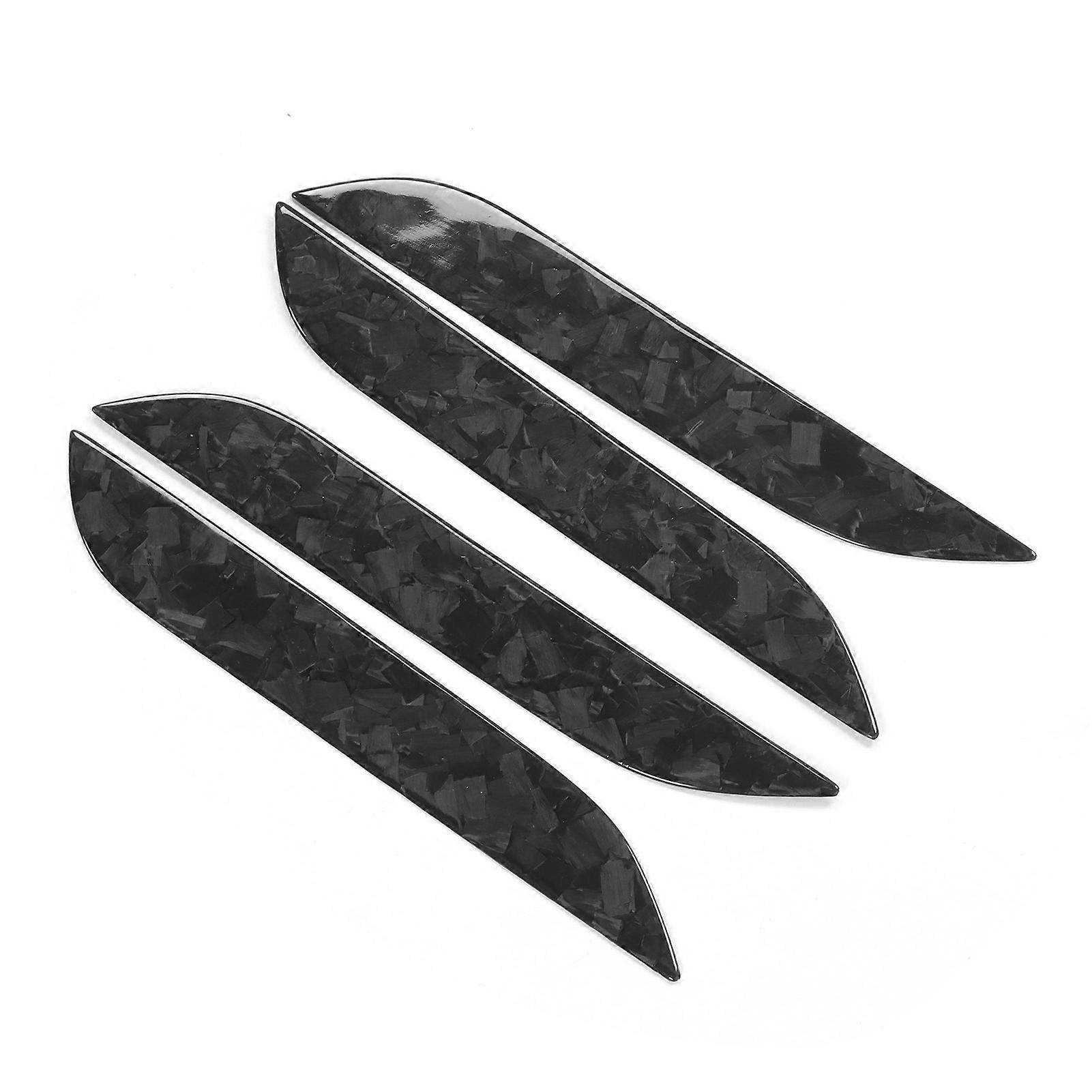 4 قطع غطاء مقبض الباب الخارجي تقليم الديكور الحقيقي من ألياف الكربون يصلح ل Tesla Model S 2014-2021ألياف الكربون مزورة لامعة