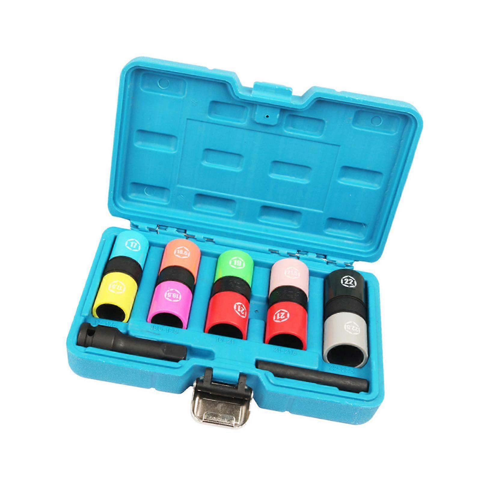 7 Stück halbe Größe Radmutter Flip Socket Set Legierter Stahl Zubehör Metrische Größe